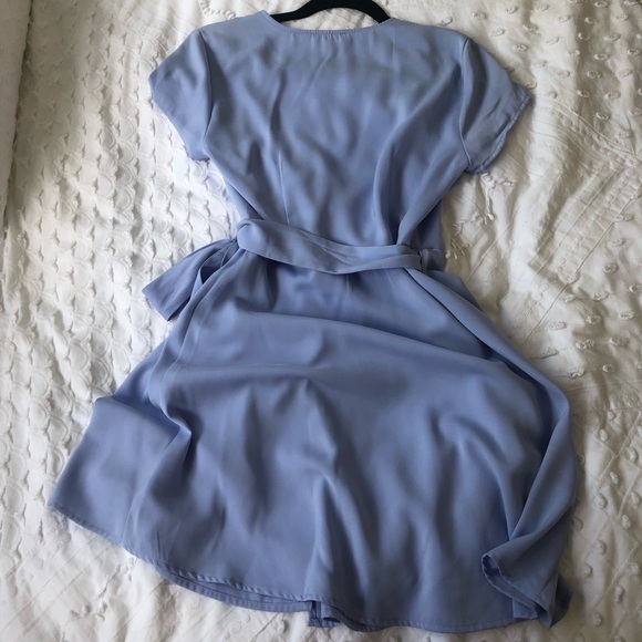 Light Blue Wrap Dress - Picture 2 of 5
